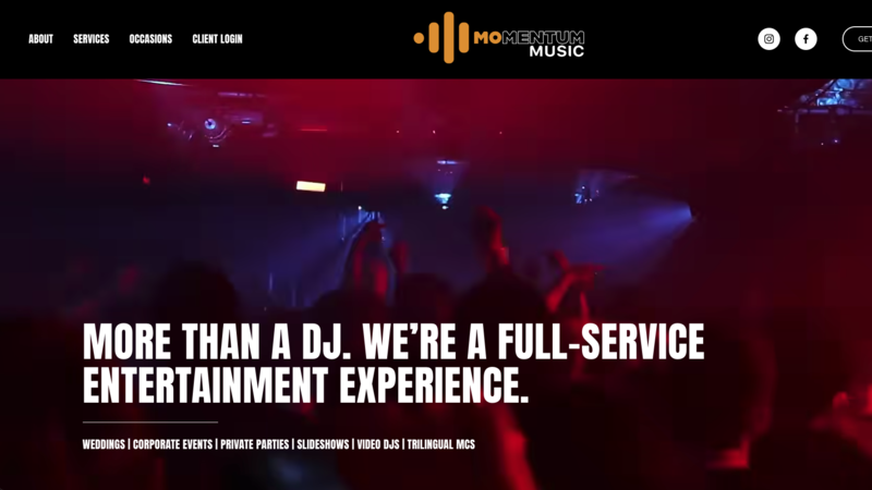 Momentum Music website